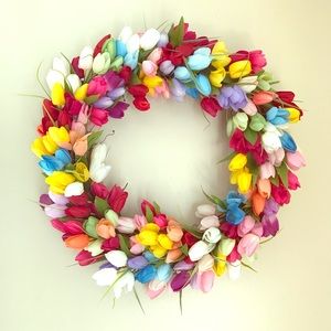 Spring Tulip 18’ grapevine wreath